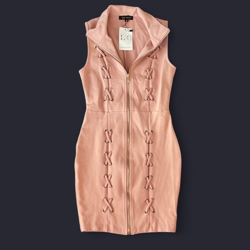 Pink Sleeveless Mini Dress